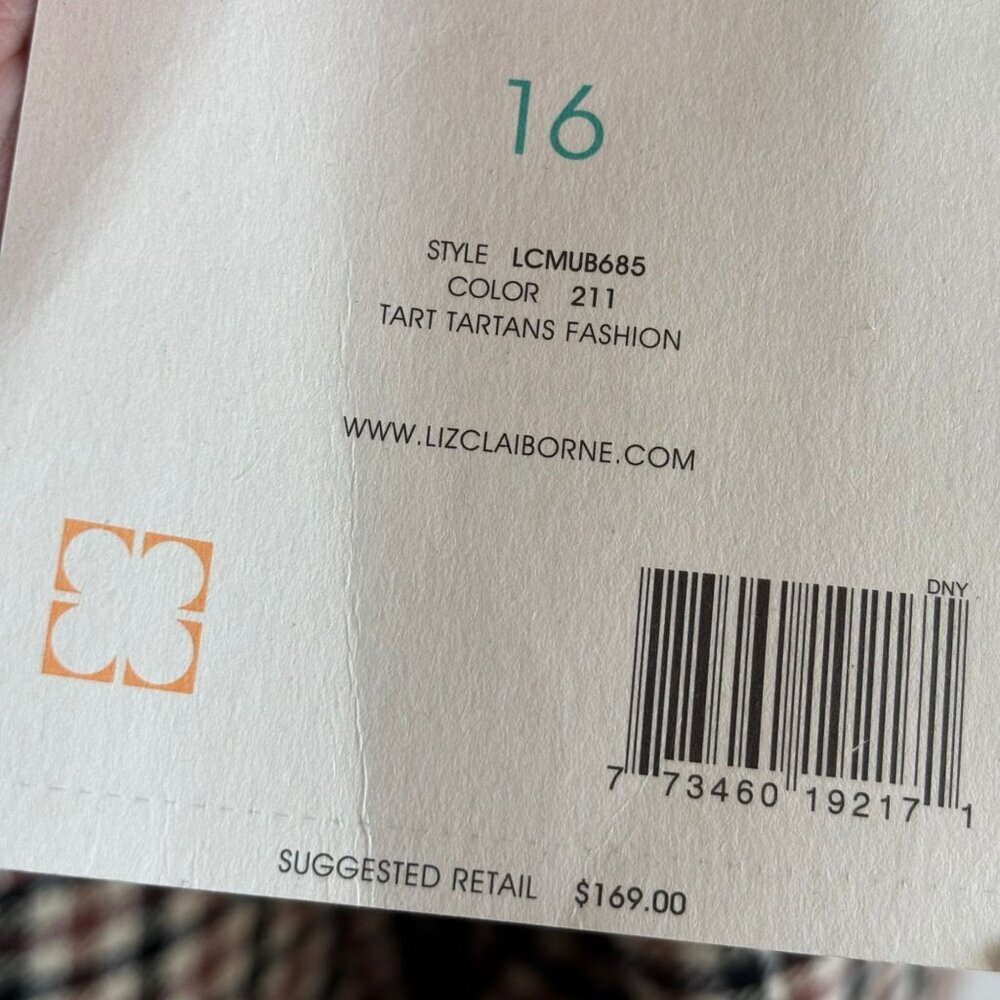 Liz Claiborne Womens Tart Tartans Plaid Wool Blend Blazer Multicolor Size 16 - Picture 8 of 14